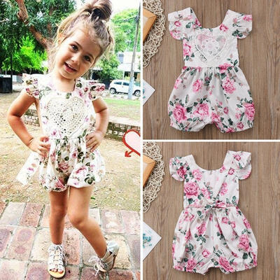 

Newborn Infant Baby Girls Lace Heart Romper Bodysuit Jumpsuit Outfits Clothes
