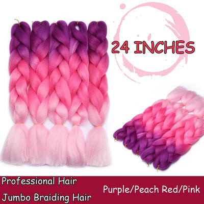 

24 Inches Braiding Hair Ombre for crochet Hair Weave with Synthetic&Twist Braiding Hair Extensions Dark black 100gpc