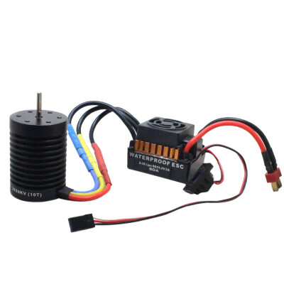 

Tailored 10T 3930KV Brushless Motor 60A ESC Speed Controller Combo For 110 RC Car