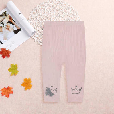 

Casual Bottoming Pants Cute Crown Kids Leggings Girls Trousers Clothing
