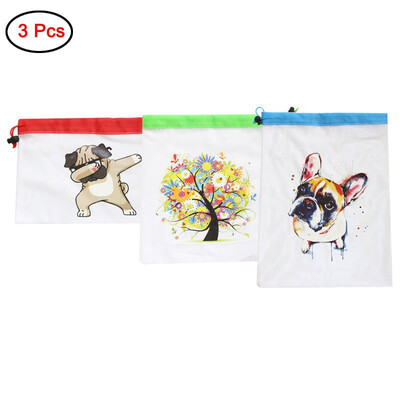 

Reusable Mesh Produce Bags Vegetable Fruit Toys Storage Pouch Black Rope Double-Stitched Grocery Organizer Bag Handbag