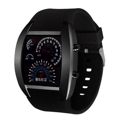 

Mens Digital Watch Stylish Dashboard Dial Wristwatch