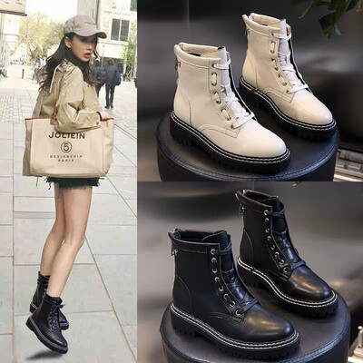 

Martin boots womens autumn&winter new British wind retro round head leather womens boots