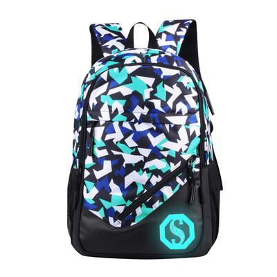 

Tailored Fashion Mens Backpack Luminous Students External USB Backpacks