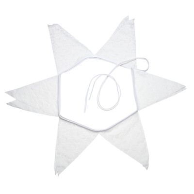

12 Flags 32m White Lace Flower Party Wedding Pennant Bunting Banner Decor