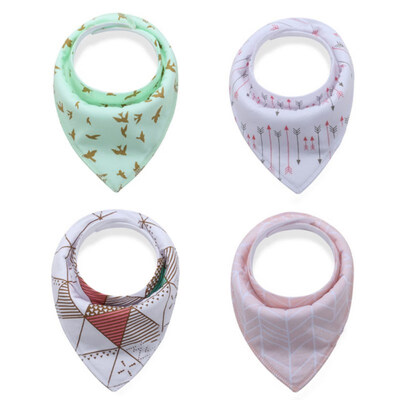 

4pcslot Baby Bandana Bibs ins burp saliva towel cartoon Children cloths triangle cotton Boy&Girl bib babador accessories
