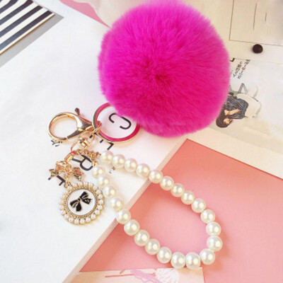 

Pearl Ball Excellent Female Plush Rex Key Buckle Car Plush Hair 8cm Original Original Hanging Pendant Rabbit Lovely Bag Korea