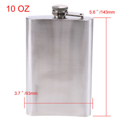 

Stainless Steel Hip Liquor Whiskey Alcohol Flask Cap 7 8 10oz Pocket Wine Bottle