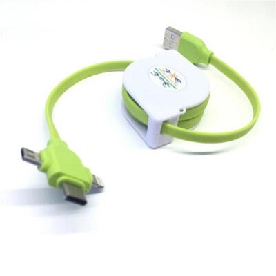 

3-in-1 Charge Cable Retractable Type C Micro USB Lightning Charging Cord