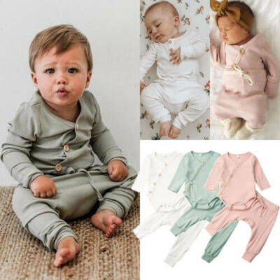 

UK Infant Baby Boy Girl Tops T-shirtLong Pants Outfits Pajamas Pjs Clothes Sets