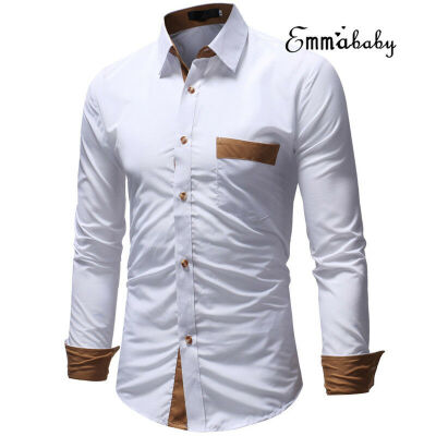 

Luxury Mens Stylish Casual Dress Shirt Slim Fit T-Shirt Long Sleeve Formal Tops