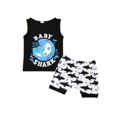 

Newborn Baby Boy Kids Summer Clothes Shark T-shirt Tops Holiday Shorts Outfits