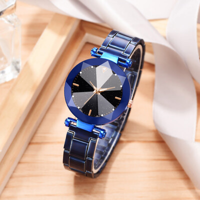 

RM Fashion Luminous Ladie Steel Belt Star Sky Dial Quartz Watch MultiAngle Raise