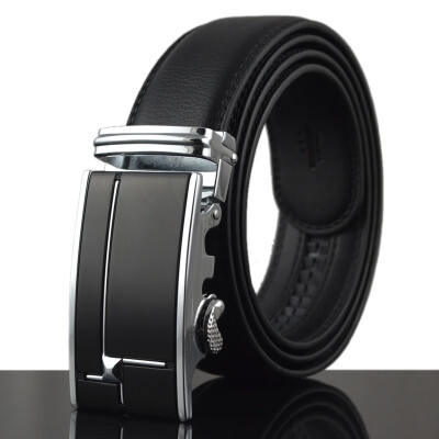 

xsby Mens Slide Ratchet Dress Leather Belt with Automatic Zip Buckle Click Strap