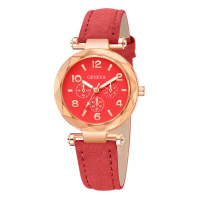 

RM Geneva Fashion Womens Watch Roman Numerals Leather Analog Quartz Wrist Watches