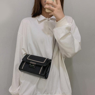 

Women Chain Bag PU Leather Scrub Crossbody Square-Shaped Fashion Small Messenger Bag