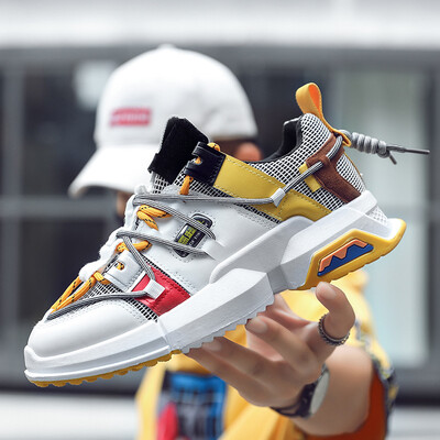 

Old shoes fashion breathable wild shoes mens trend running shoes ins thick mesh shoes sports shoes