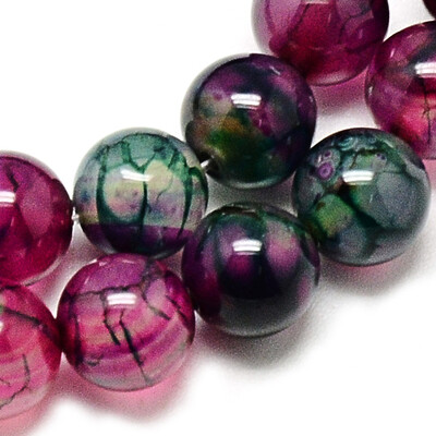 

Natural Dragon Veins Agate Beads Strands Dyed Round MediumVioletRed 8mm Hole 1mm about 48pcsstrand 1496"