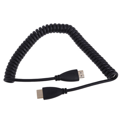 

Double Male HDMI V14 Coiled Cable Lead Extension Cord Stretch 50cm to 2m