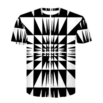 

3D Geometry Print Men\s Casual Short Sleeve Graphic T-shirt