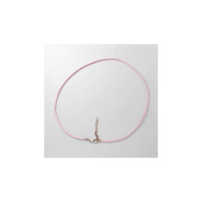 

Imitation Leather Necklace Cords with Platinum Color Iron Lobster Clasps&Iron Chains Pink about 181" long 2mm in diameter