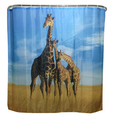 

3D Animal Printing Polyester Giraffe Shower Curtain 708 " 708"
