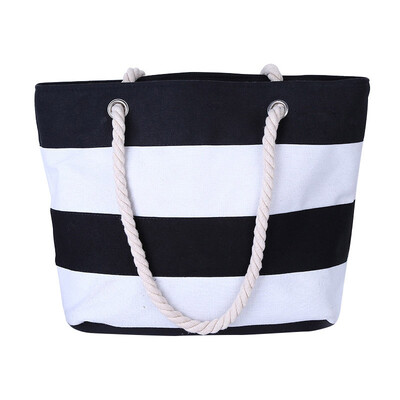 

Women Beach Canvas Bag Fashion Stripes Printing Handbags Ladies Large Shoulder Bag Totes Casual Bag Shopping Bags