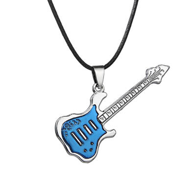 

6 Designs Pendant Chains Gift Accessories Music Jewelry instruments Choker Stainless Steel Guitar Necklaces punk rock Necklace
