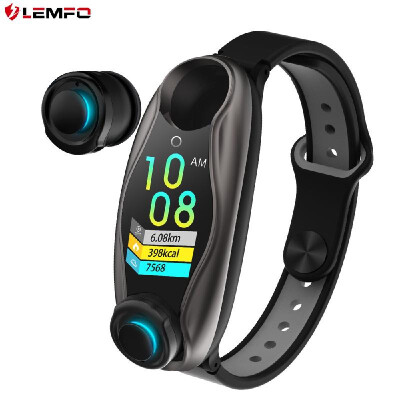 

LEMFO LT04 Bracelet Wireless BT Earphone 2 In 1 Fitness Tracker Blood Pressure Monitor Waterproof Sport Smartwatch Intelligent Wat