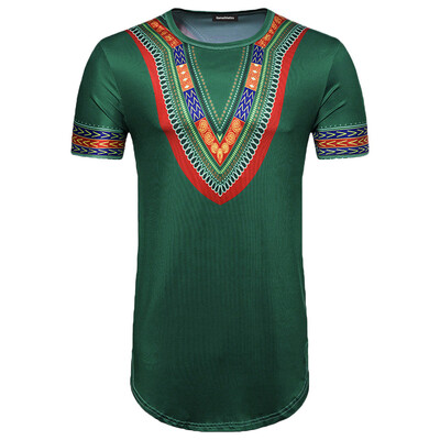

Toponeto Mens Summer Casual African Print O Neck Pullover Short Sleeve T-shirt Top Blous