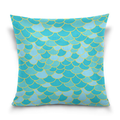 

ALAZA Throw Pillow Cover 16 X 16 inch Christmas Gift Cushion Cover with Fish Scale Printed Pillowcase