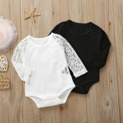 

Newborn Kids Baby Girl Long Sleeve Clothes Romper Bodysuit Jumpsuit Lace Outfits