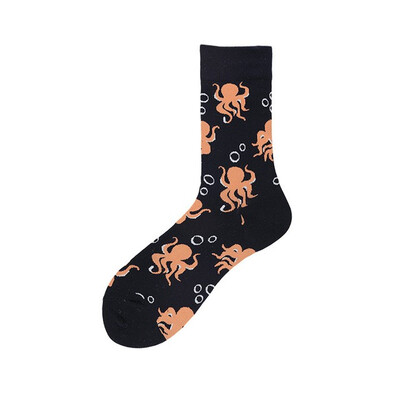 

2019 Men Fashion Printing Cartoon Crocodile Shark Zebra Dog Sloth Koala Flower Bird Colorful Socks Soft Comfort Cotton Sox