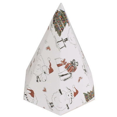 

5Pcs Christmas Paper Bags Boxes Favour Present Sweets Candy Carrier Xmas Party Christmas Decor