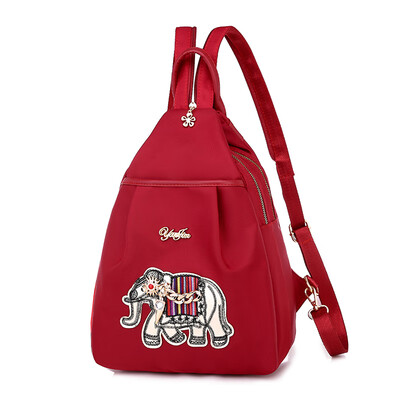 

Chinese style Oxford Cloth Shoulder backpack embroidery ethnic style small schoolbag girl