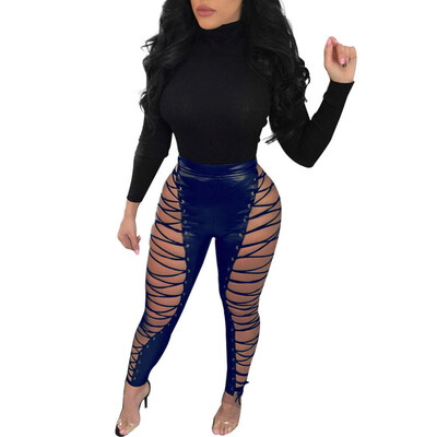 

Tailored Sexy Women Eyelet Bandage Fashion Skinny Pants Leggings Casual Party Clubwear