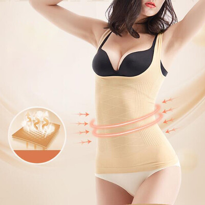 

Women U Neck Sleeveless Bustier Vest Solid Sport Body Shaper Slimming Tank Tops