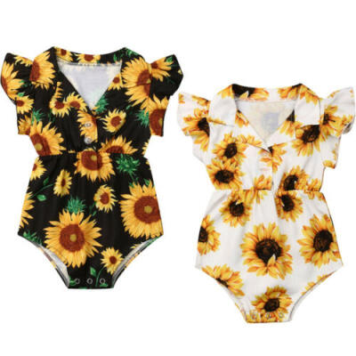 

Newborn Kids Baby Girl Sunflower Romper Bodysuit Jumpsuit Summer Outfits Sunsuit