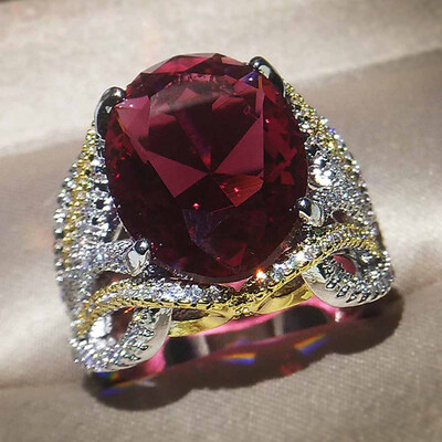 

New Women Fashion White Ruby Ring 925 Silver Engagement Ring Jewelry Size 6-10