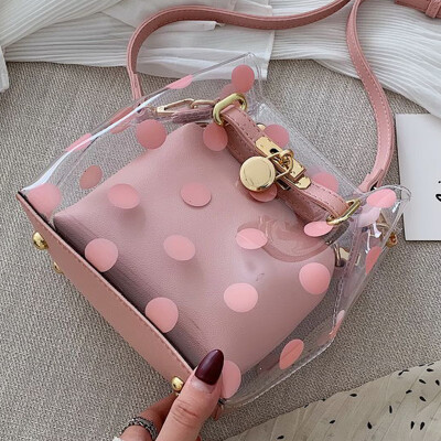 

Girl 2019 new foreign gas transparent jelly single shoulder bag fashion Korean version 100 lap slanting small square bag