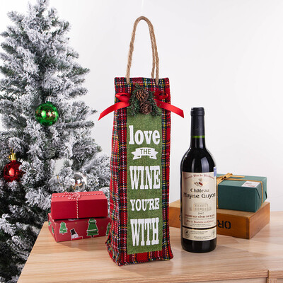 

Gobestart Christmas Wine Bottle Bags Red Wine Bottle Cover Bags For Dinner Table Decro