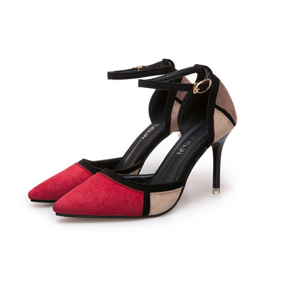 

Rose Womens Ladies Fashion Pointed Toe Mixed Colors High Heels Single Shoes