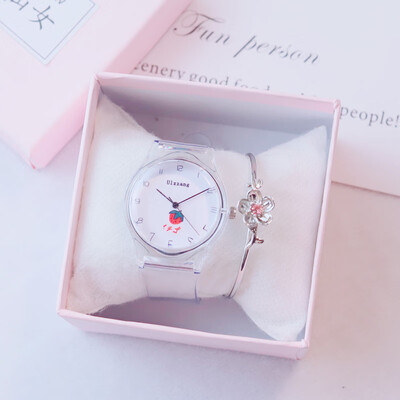

Fairy transparent ins Haragufeng watches ladies girlfriends a pair of high school students plastic belt Korean girls
