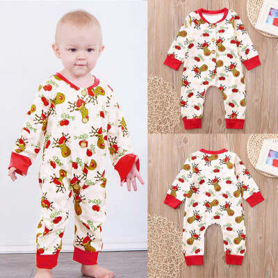 

Infant Baby Boys Girls Cartoon Deer Print Christmas XMAS Romper Jumpsuit Outfits