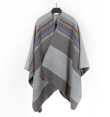 

Cross-border for autumn&winter ladies fluorescent color wave pattern large size long retro European&American fashion imitation cashmere shawl