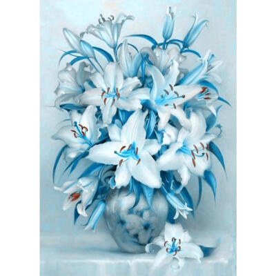 

5D DIY Full Drill Diamond Painting Lily Flower Cross Stitch Embroidery Kit