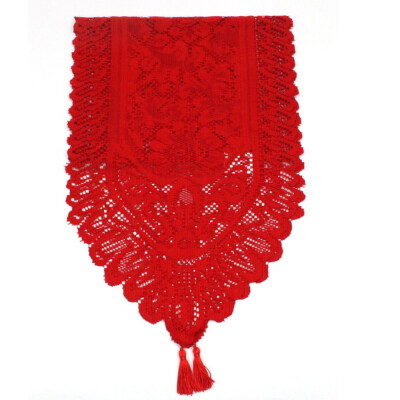 

Tailored Polyester Lace Red Nordic Dinner Parties&Scary Movie Nights 33X180cm