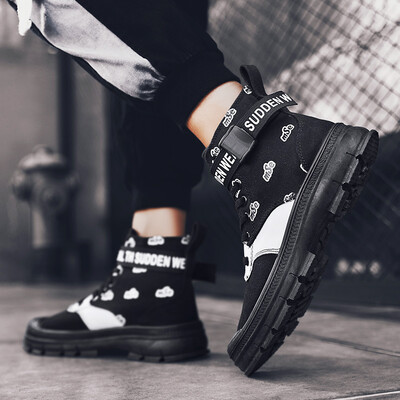 

Martin Boots Mens High Boots fall&Winter Mens shoes Boots 2019 New British Desert boots trendy Mens Boots