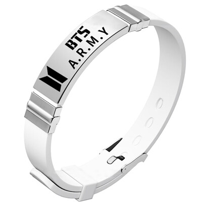 

Kpop BTS Army Titanium Steel Letter Print Bracelet Hand Chain Hand Loop Pair Bracelet Fans Hot Gift