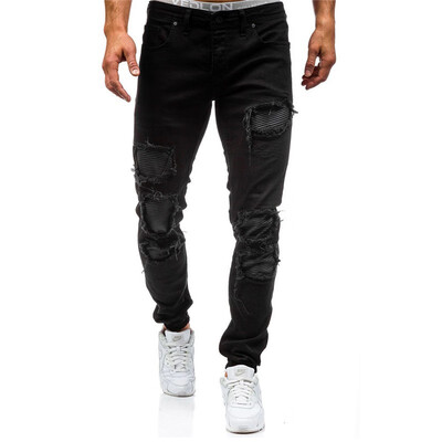 

AOWOFS New Mens Shredded Jeans Slim trousers 6013